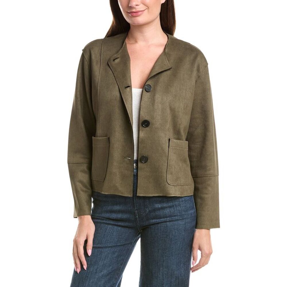 Picadilly Womens  Button Front Jacket, Green